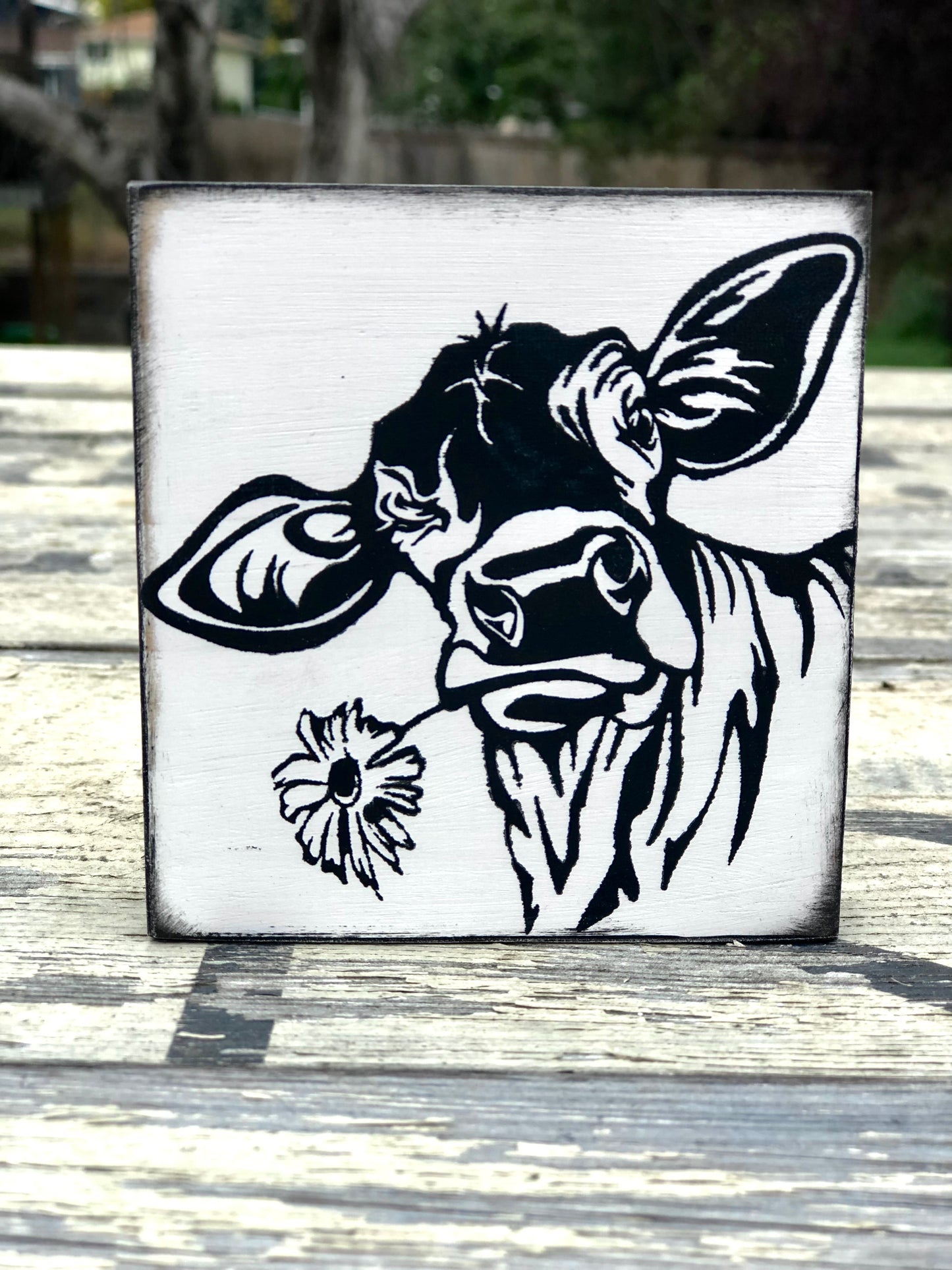 SANTA/ MINI FARM HOUSE ANIMAL BLOCKS  - WOOD SIGN