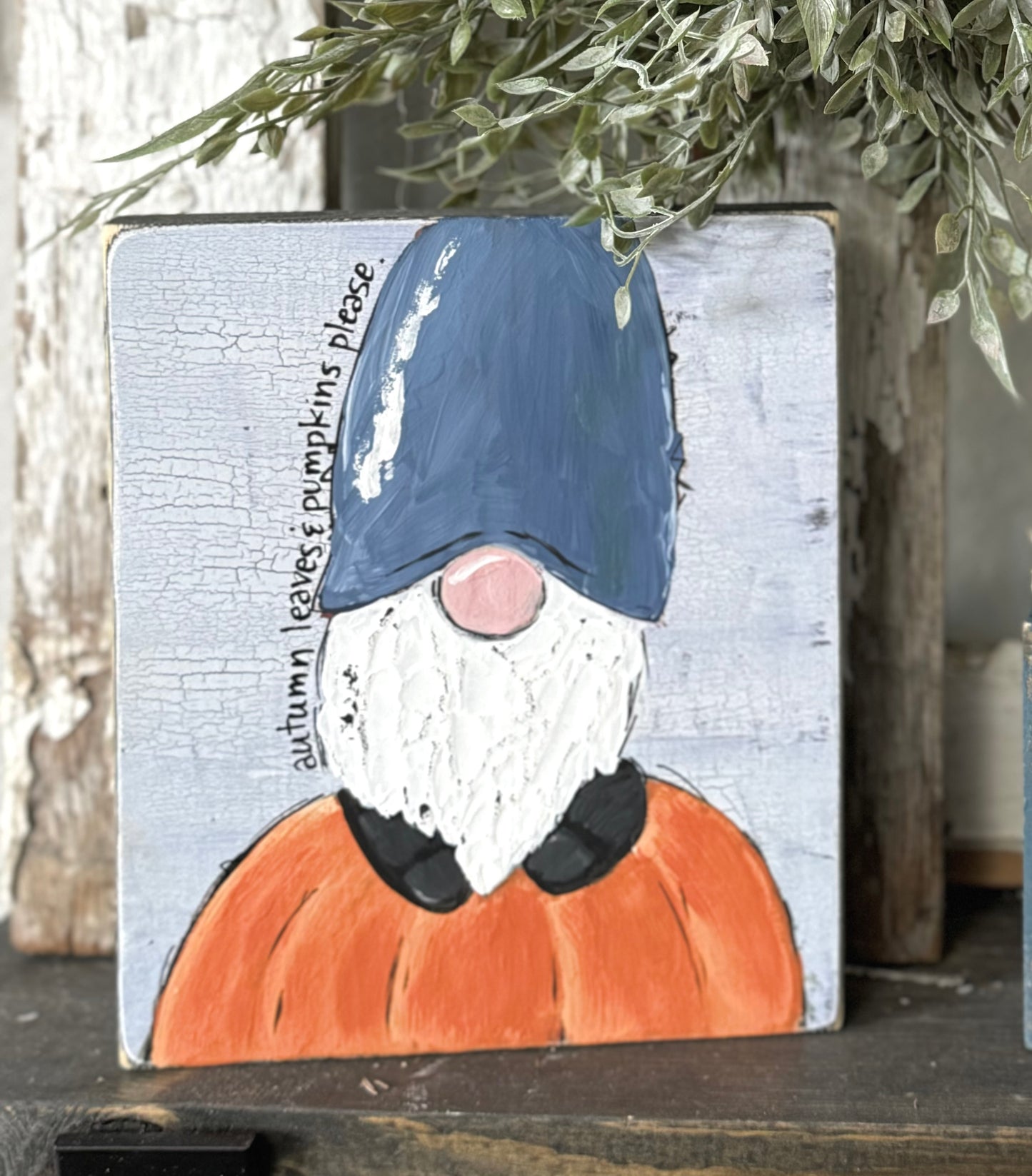 GNOME PRINT - FALL GNOME ON PUMPKIN