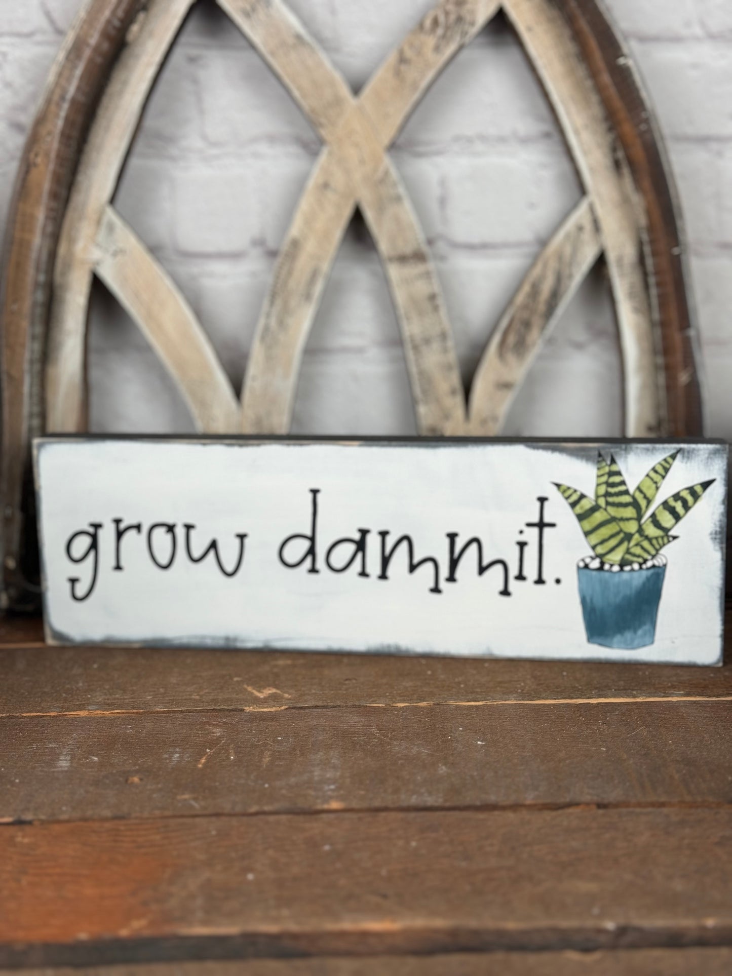 GROW DAMMIT -PLANT LOVERS SIGN -WOOD SIGN