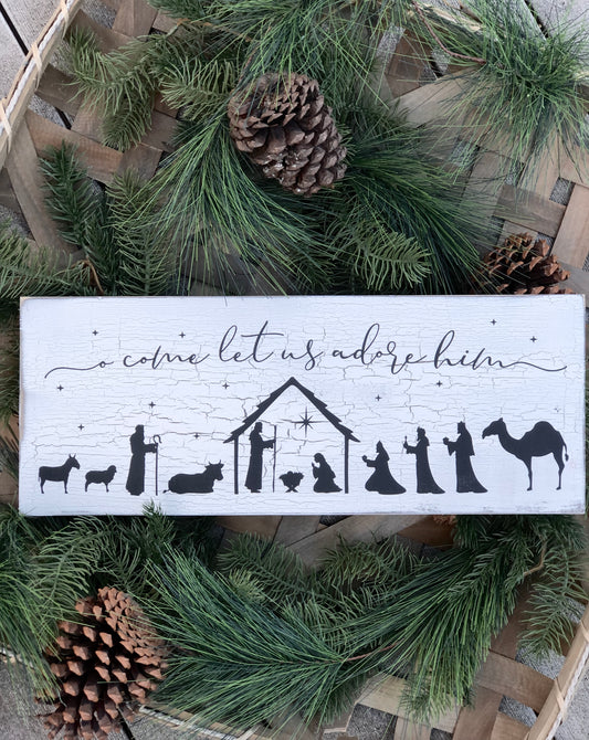 NATIVITY SCENE - WOOD SIGN