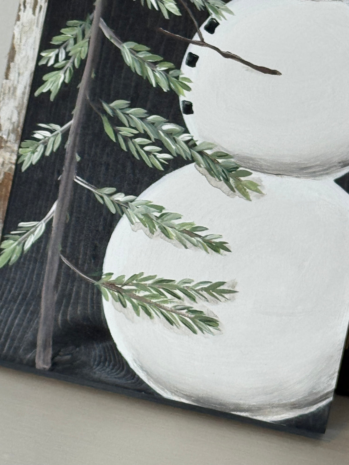 HAND PAINTED SNOWMAN AND TREE WITH 3D STAR ⭐️
