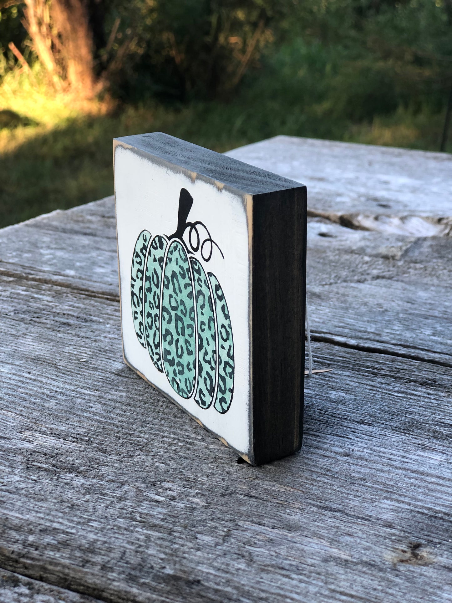 MINI LEOPARD PUMPKINS   - WOOD SIGN