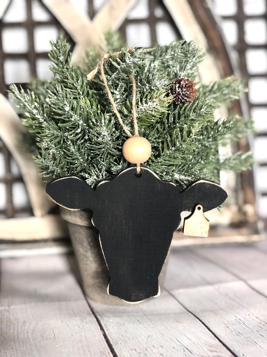 CHRISTMAS ORNAMENT- COWHEAD ORNAMENT