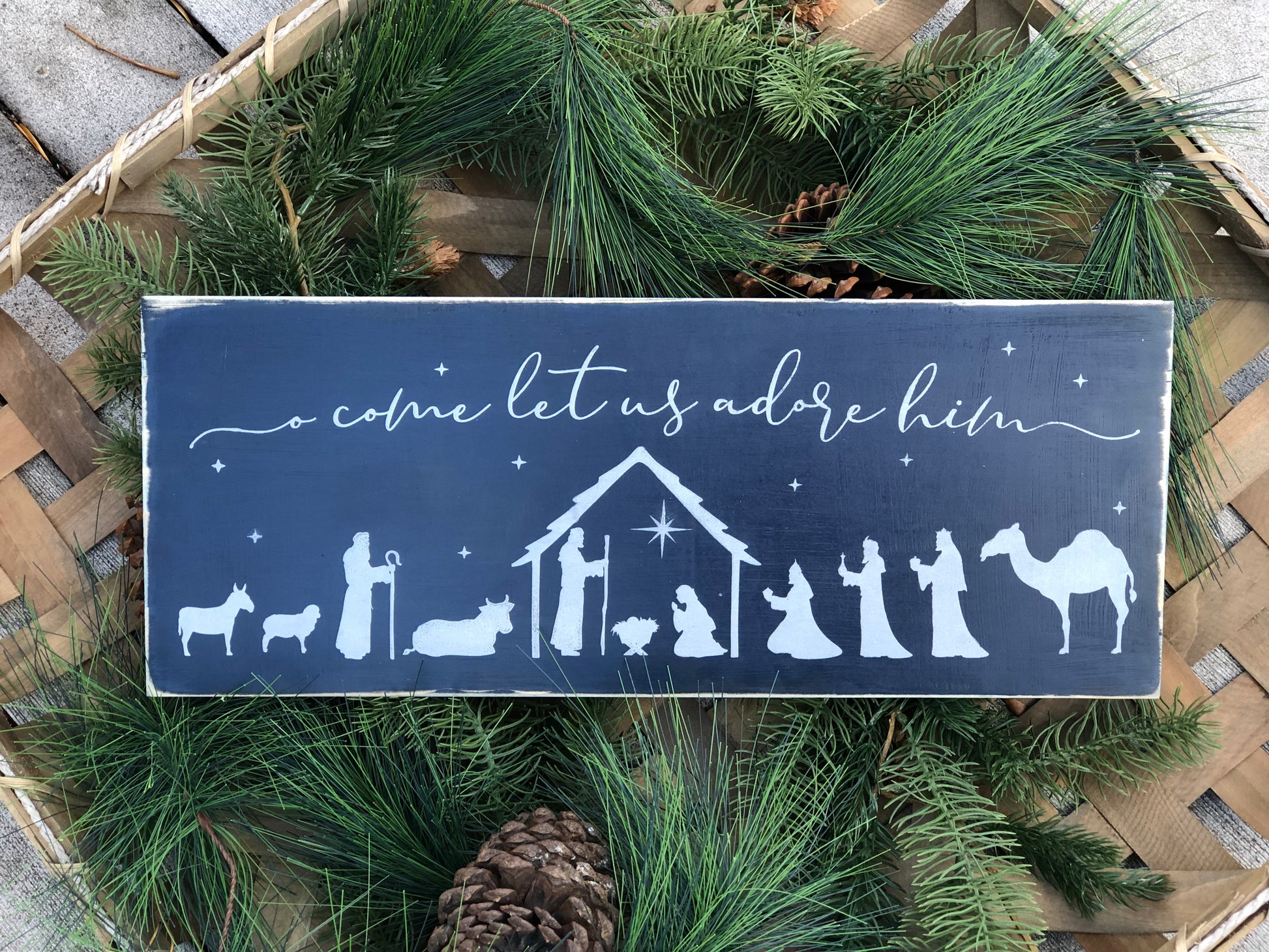 Visual Sign Nativity NATIVITY SCENE - WOOD SIGN – The Farmers Daughters and Co