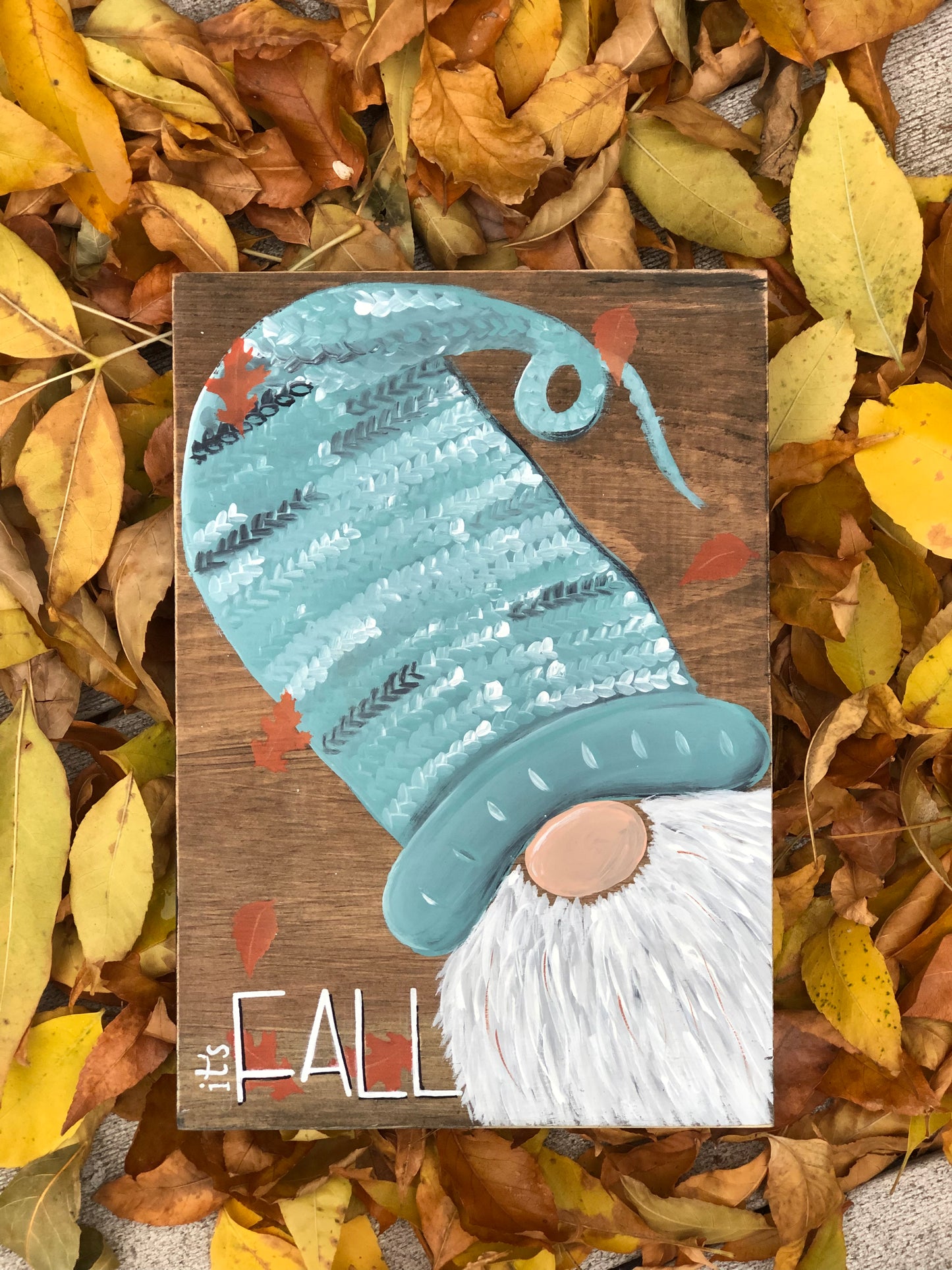 FALL HANDPAINTED GNOME - WOOD SIGN-LIMITED EDITION